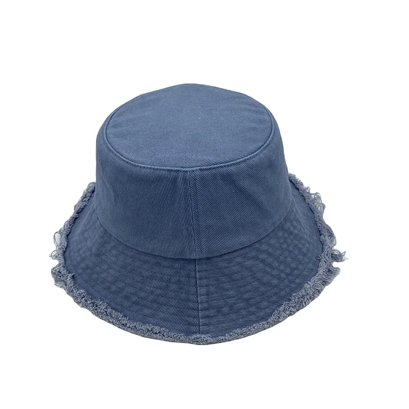 

Solid Bucket Hat Women 100% Twill Cotton High Quality Washed Distressed Design Casual Fisherman Hats Outdoor Travel 56-58cm