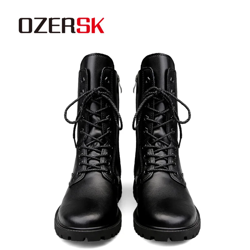 OZERSK/Осенняя мужская обувь с высоким берцем повседневные мужские ботинки из