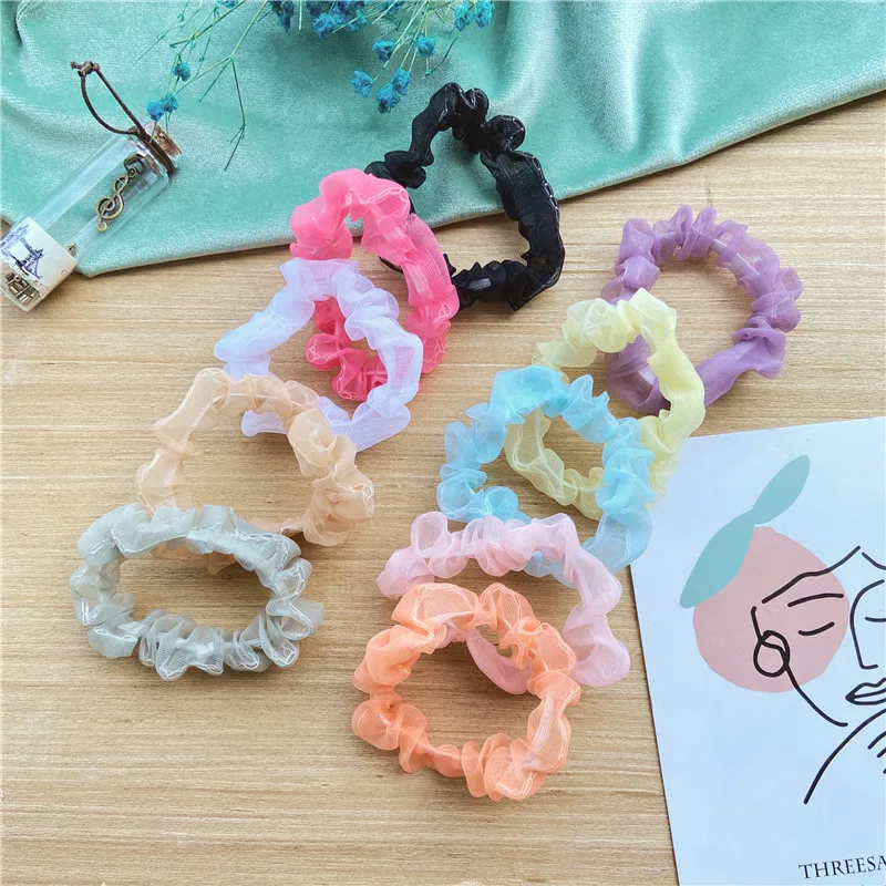 Женские резинки для волос 10 шт./компл. модные с цветами эластичные в Корейском