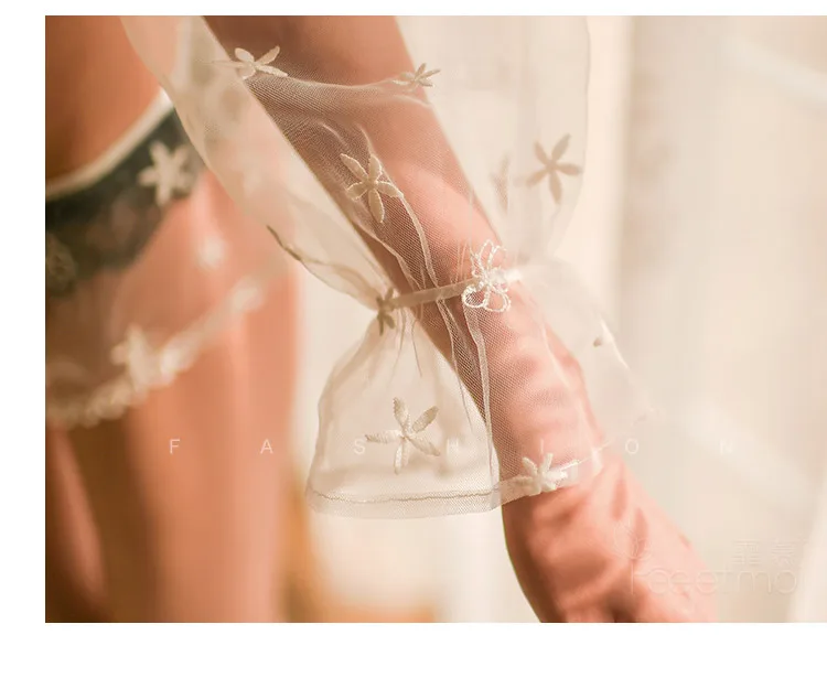 Эротическое нижнее белье комплект женское нижнее белье Babydoll прозрачный сетчатый короткий топ с длинными рукавами и шорты женские наборы сексуальная ночная рубашка ночное белье