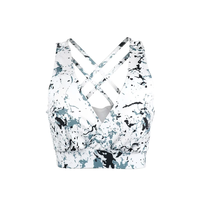 sport bra Сексуальный бюстгальтер с цветочным принтом из спандекса для йоги, женская одежда для спортзала, спорта, фитнеса, с карманом на молнии сзади, эластичные спортивные шорты для тренировок, женские - Цвет: sport bra