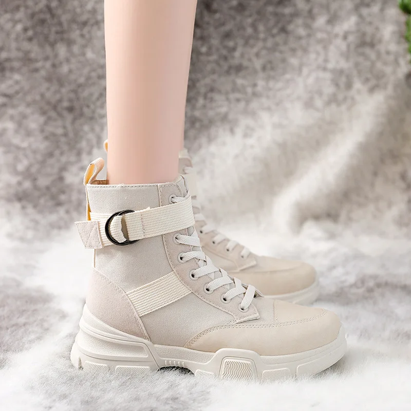 Зимние ботинки бархатная зимняя обувь на толстой платформе ботильоны