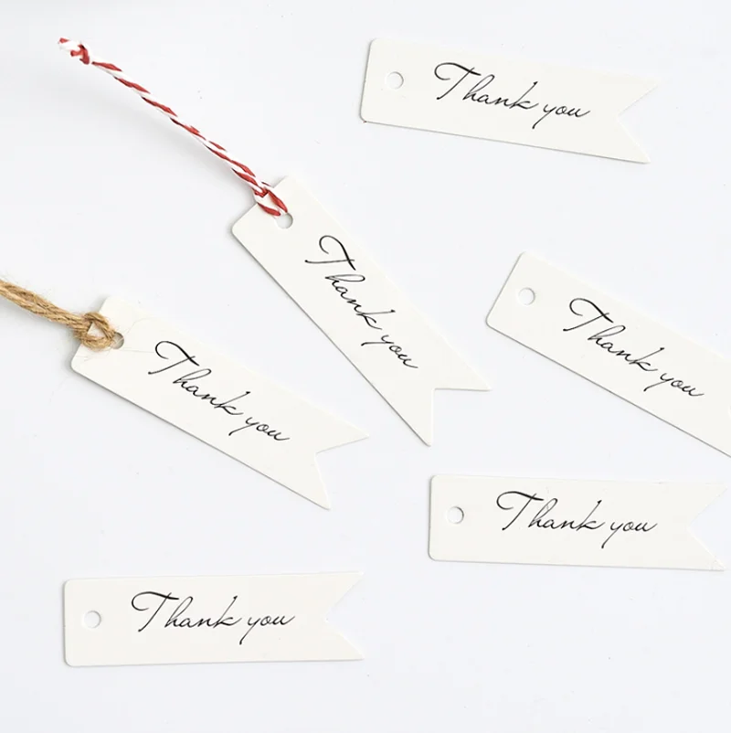 100 шт./лот бирки для упаковки ручной работы из крафт бумаги благодарим Вас