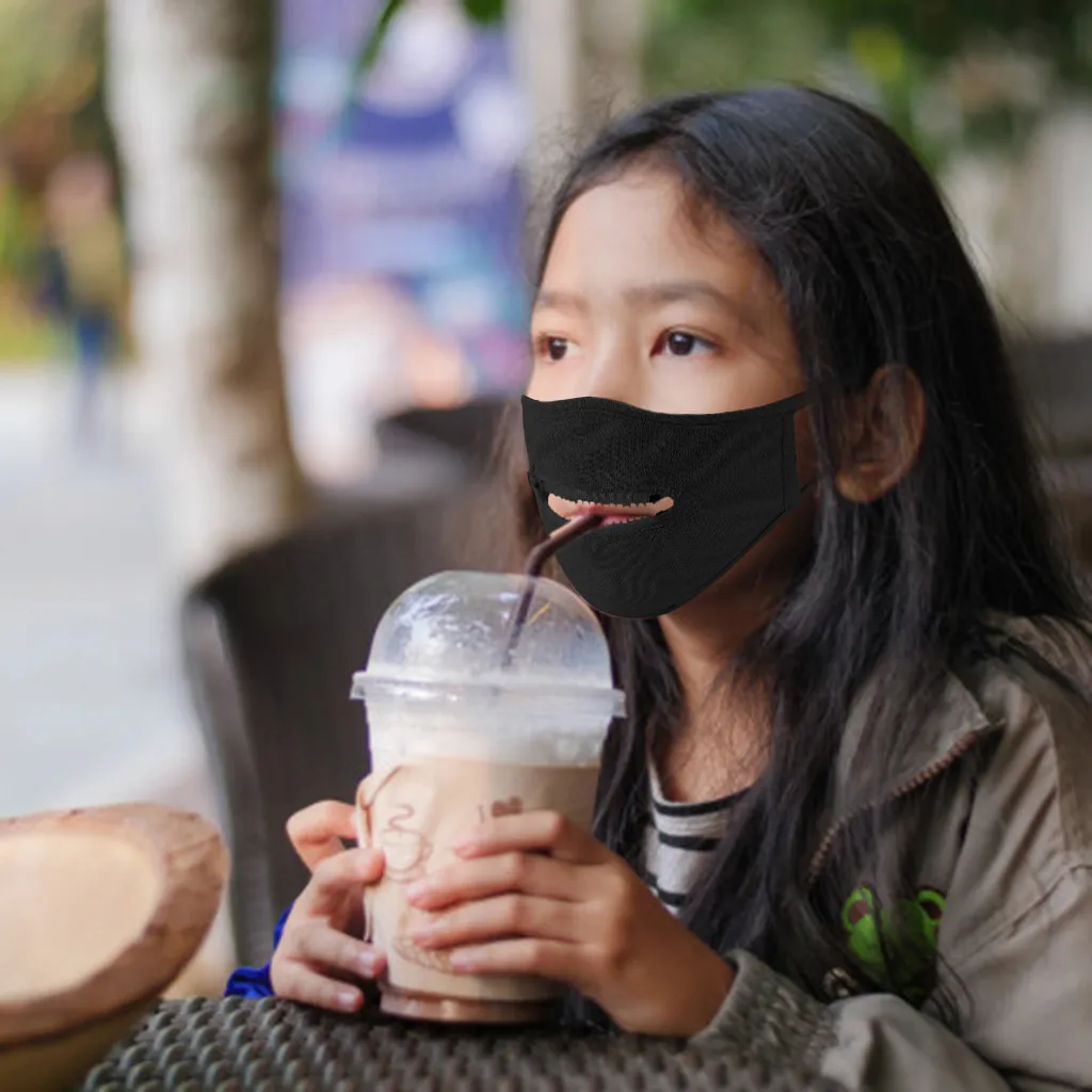 

1/2/5PCS Unisex Reusable Face Masks Men & Women outdoor washable protective zipper open face mask Zipper Mask Easy to Drink 2020