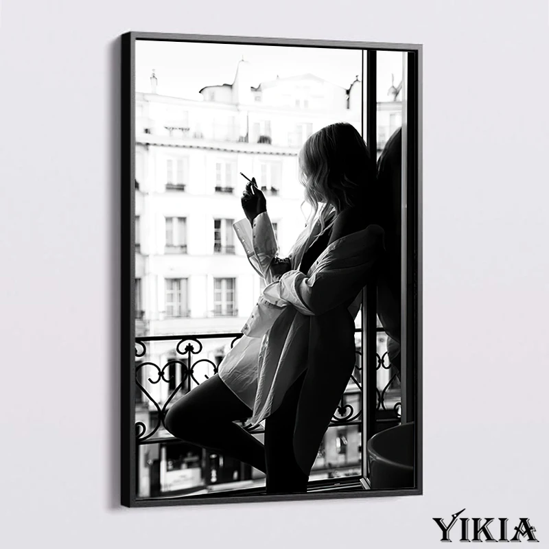 

Black and White Sexy Woman Canvas Painting Wall Art Figure Letter Poster and Prints Nordic Simple and Modern Home Decor Picture