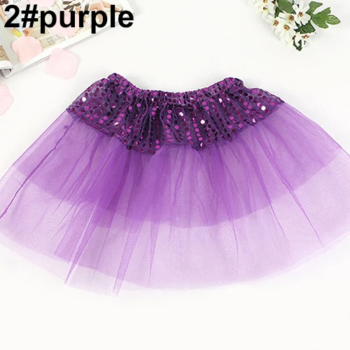 purple 2 3 Слои Для детей девочек Эластичная лента из газовой ткани, балетом и танцами, Юбка-пачка принцессы для маленьких девочек - Цвет: purple 2
