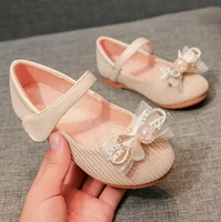 jy children girls shoes flat princess dance party shoes pear bowknot pink beige 24 34 v8 11 gzx04
