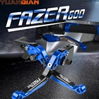 Рычаги тормоза и сцепления для мотоциклов YAMAHA FAZER 600 FZ6S FZ6N 1998-2003, выдвижные, регулируемые, с ЧПУ, с логотипом FAZER600