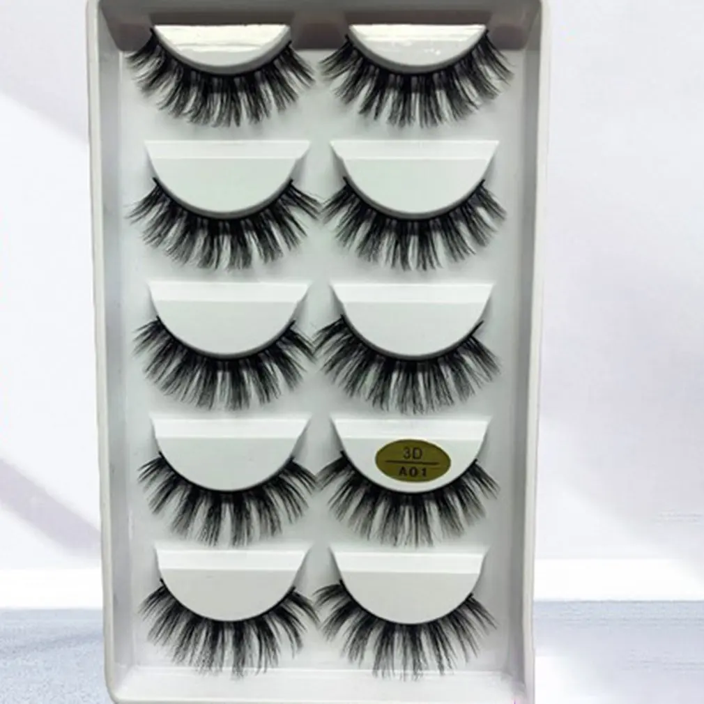 3DA Series Fake Eyelashes Synthetic Natural Thick Type Exquisite False Boxed With Glue And Tweezers | Красота и здоровье
