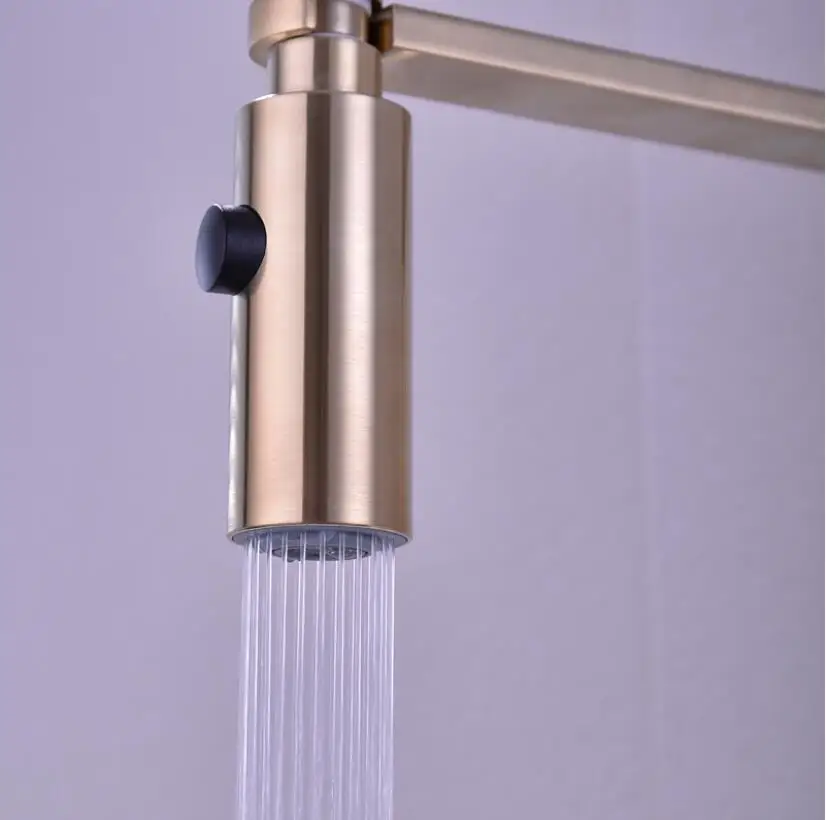 Новое поступление вытяжной кухонный кран щетка Золотая раковина смеситель кран 360 градусов вращение Кухонные смесители кухонный кран