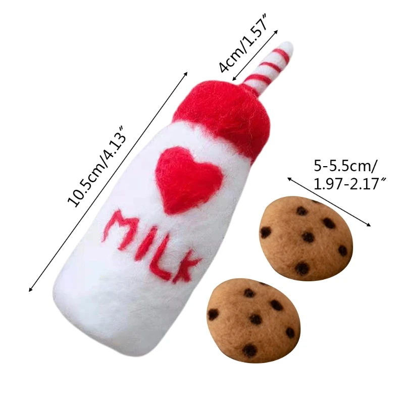 

DIY Baby Wool Felt Milk Bottle+Cookies Decorations Newborn Photography Props Infant Photo Shooting Accessories Home Party