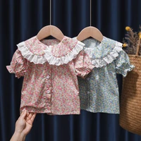 toddler kids shirt tops for summer baby girl doll collar floral blouse children girls clothes cute flower infant shirts outwear