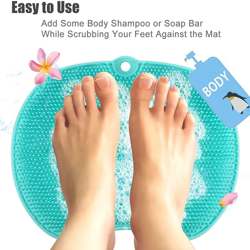 

Bath Foot Scrubber,Foot Scrubber Bath Mat for Shower with Non-Slip Suction Cups for Exfoliate Dead Skin, Foot Care, Foot Massage