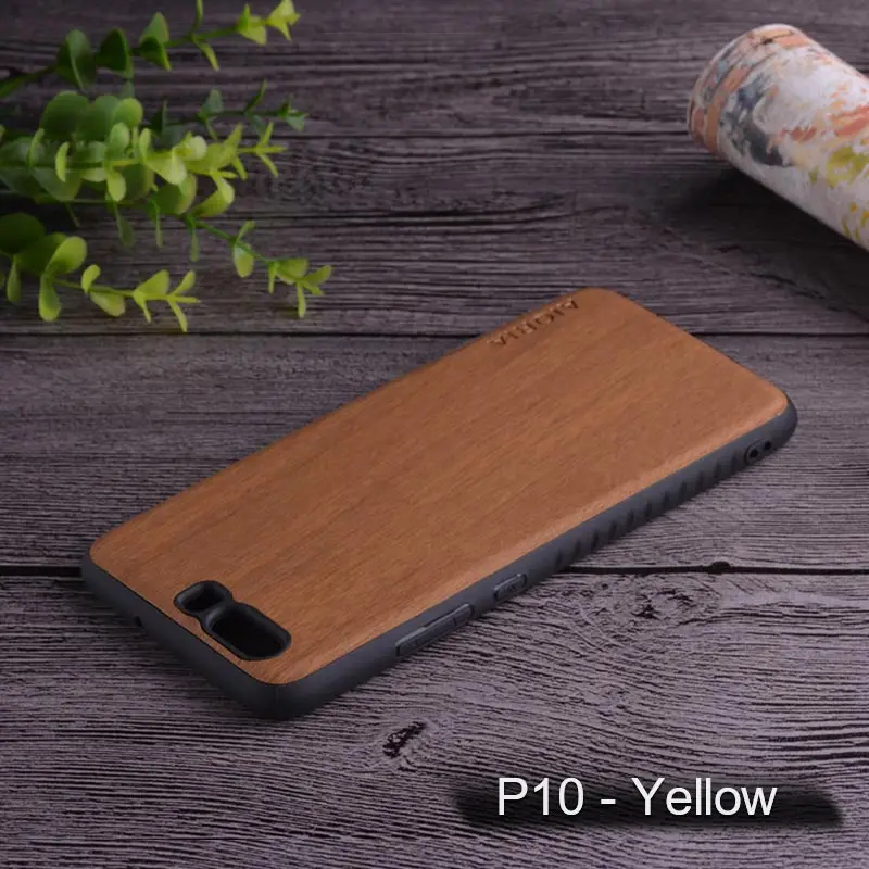 Yellow Чехол с деревянным дизайном для huawei P10 Lite, мягкий ТПУ силикон и дерево, ПУ кожа, кожа, чехлы для huawei P10 Lite - Цвет: Yellow