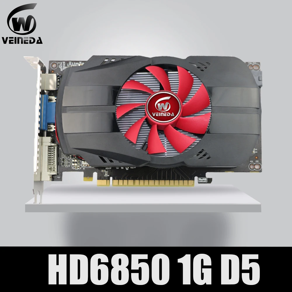 Оригинальные видеокарты veineda HD6850 1 ГБ GDDR5 графическая карта HDMI DP DVI порт для Radeon прочнее, чем R7 350, HD6750, GT740