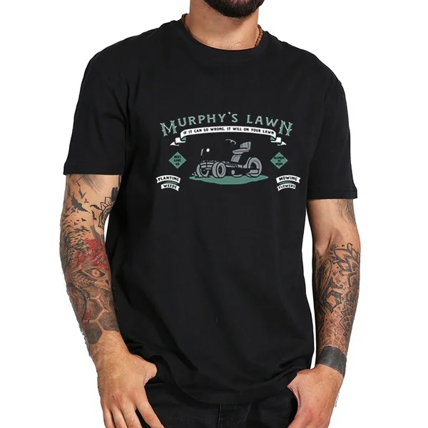 

murphys lawn New Summer T Shirt Men Short Sleeve Cotton T-shirt Tops Camisetas Tshirt