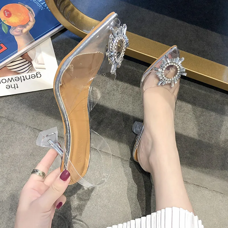 

Luxury Women Pumps Transparent High Heels Sexy Pointed Toe Slip-on Wedding Party Brand Fashion Shoes For Lady Size 34-41