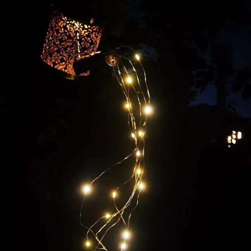 

LED Watering Can String Light Waterproof Waterfall Ornament Lamp Spray String Fairy Lights Outdoor Garden Art Decoration