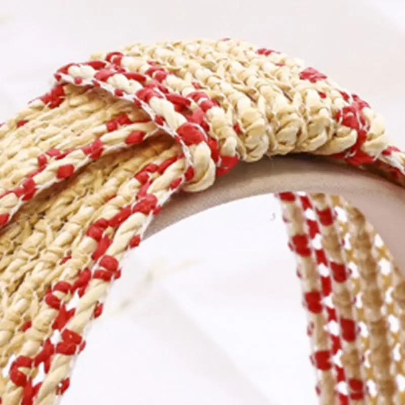 Винтажный Плетеный обруч из соломы для волос ручная работа плетеный крест