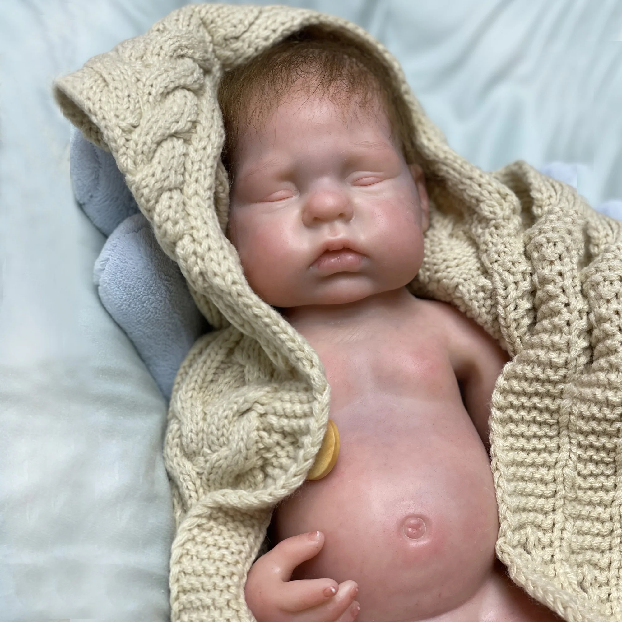 

Solid Silicone Doll Girl 18" Soft Newborn Bebe Reborn Full Body Baby Menina Macia Recém-nascido De Corpo Inteiro