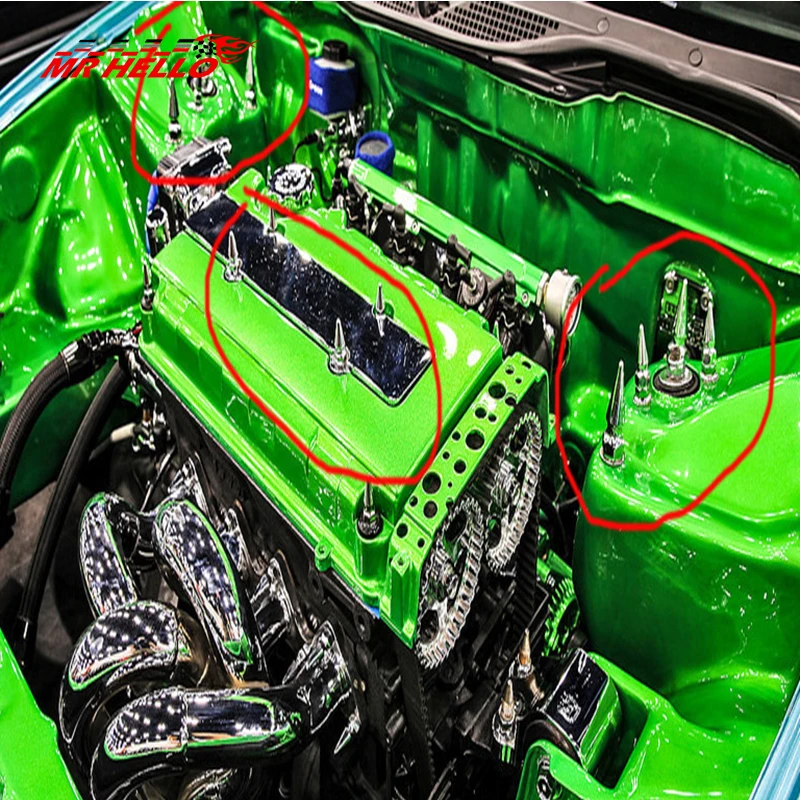JDM СТИЛЬ M6X1.0 хромированные шипы болт Шипованная крышка клапана моторного отсека
