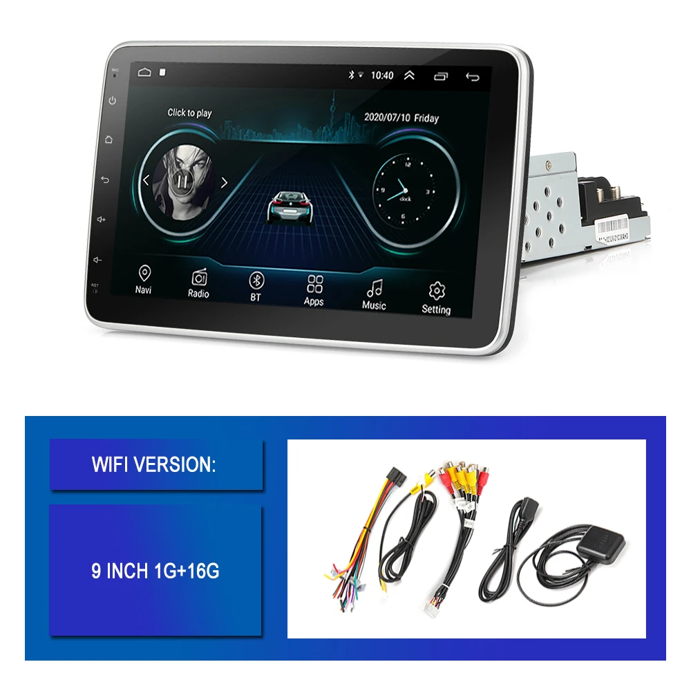 

Универсальный соответствующий стандарту Din Автомобильный мультимедийный плеер 1 10,1 дюймовый стерео сенсорный экран Авторадио Видео WiFi GPS А...