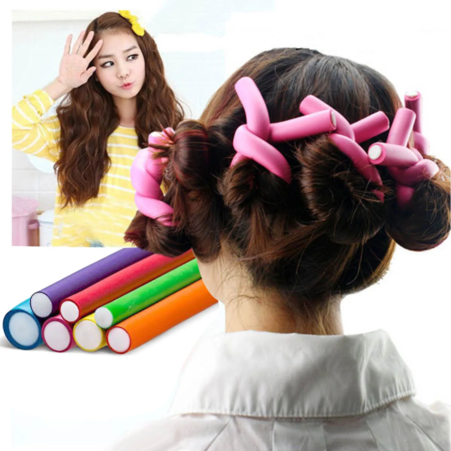 42 шт. 7 размеров самодельные бигуди для волос ролики твист гибкий губчатый