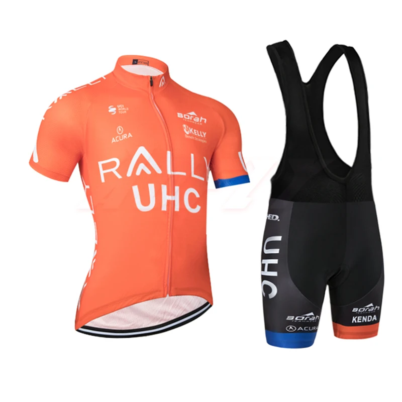 TEAM RALLY 2019 Orange UHC CYCLING JERSEY bike shorts set Ropa Ciclismo summer quick dry pro BICYCLING Maillot pants clothing | Спорт и