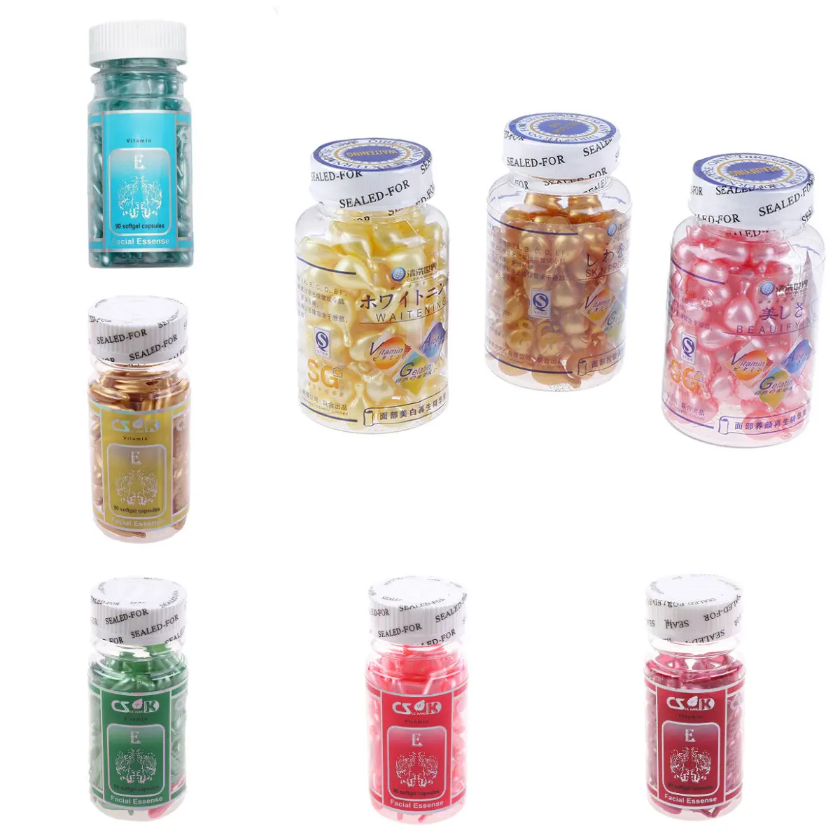 Face Freckle Capsule Gold/pink/yellow Vitamin E Extract Caps