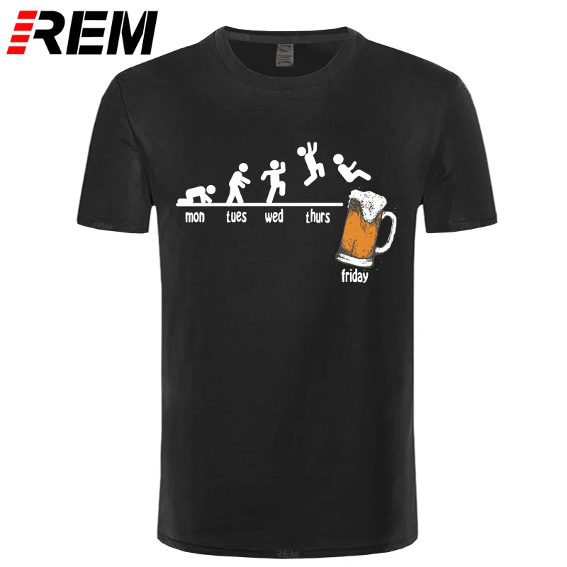 Мужская футболка с круглым вырезом и надписью Friday Beer piking хлопковая Футболка
