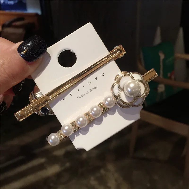 Корейские Кристальные шпильки с жемчугом блестящие аксессуары для волос заколки