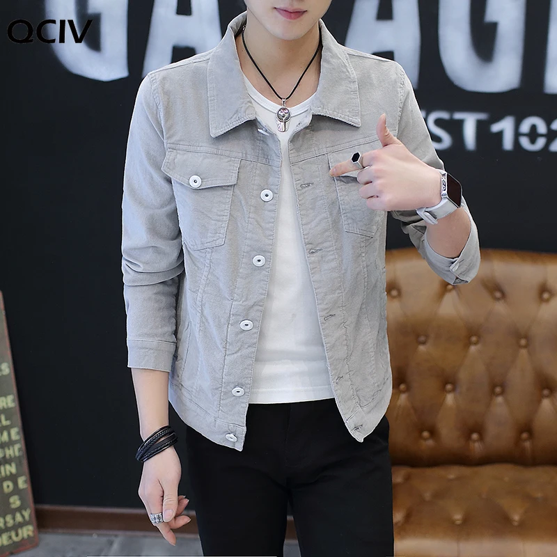 

Corduroy jacket men's autumn plus velvet thickening Korean style trend jacket boys spring and autumn corduroy denim jacket
