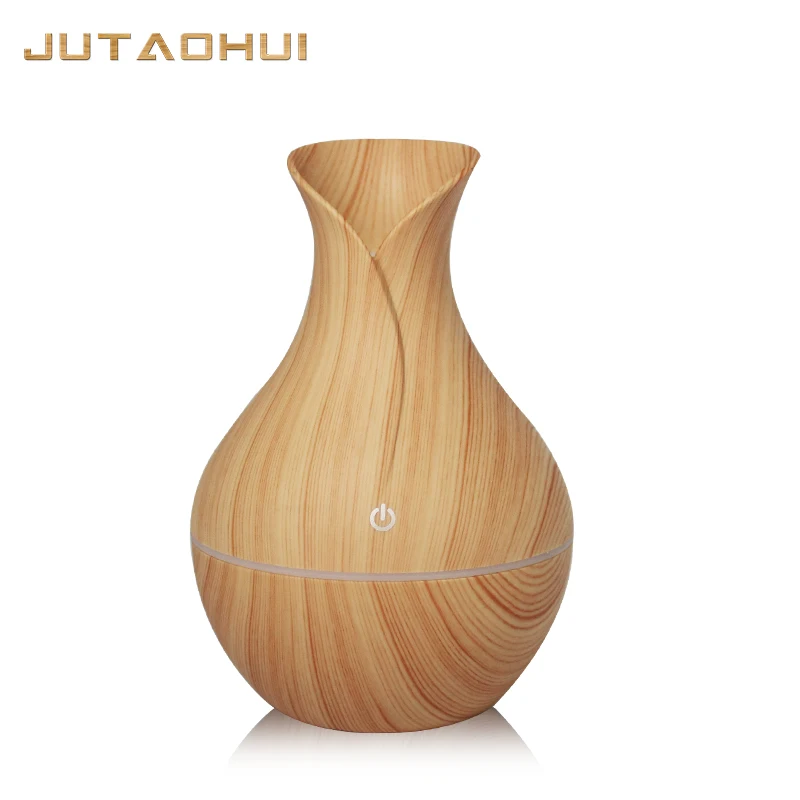 USB 003 Electric Ultrasonic Air Humidifier Aroma Diffuser Essential Oil Aromatherapy 7 Color LED Cool Mist Maker for Office Home - Цвет: 034-light wood-130ml