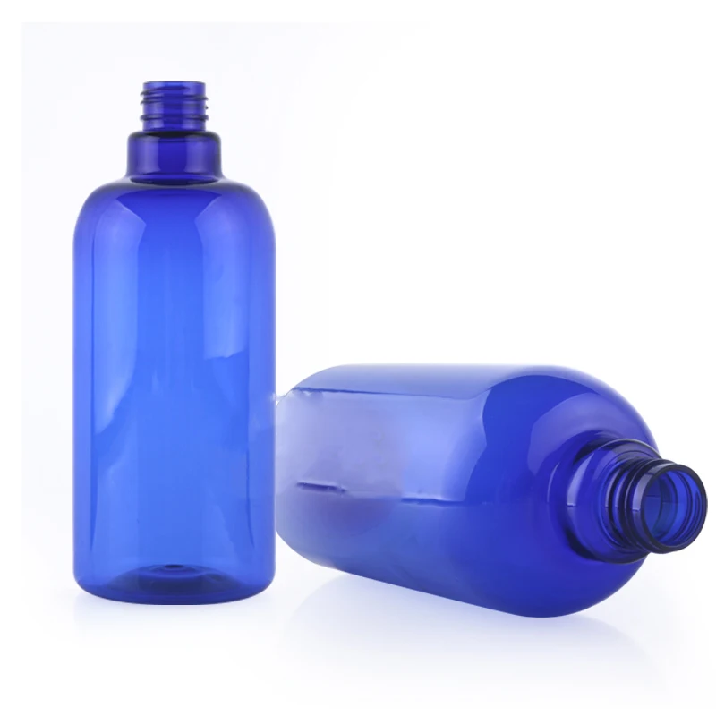 10 шт. пустые бутылки шампуня Пластик дозатор Фольга шеи синий для лосьона винта