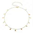 Модное колье-чокер золотого цвета с монетками и кисточками для женщин, Женское Ожерелье, ювелирное ожерелье с подвеской