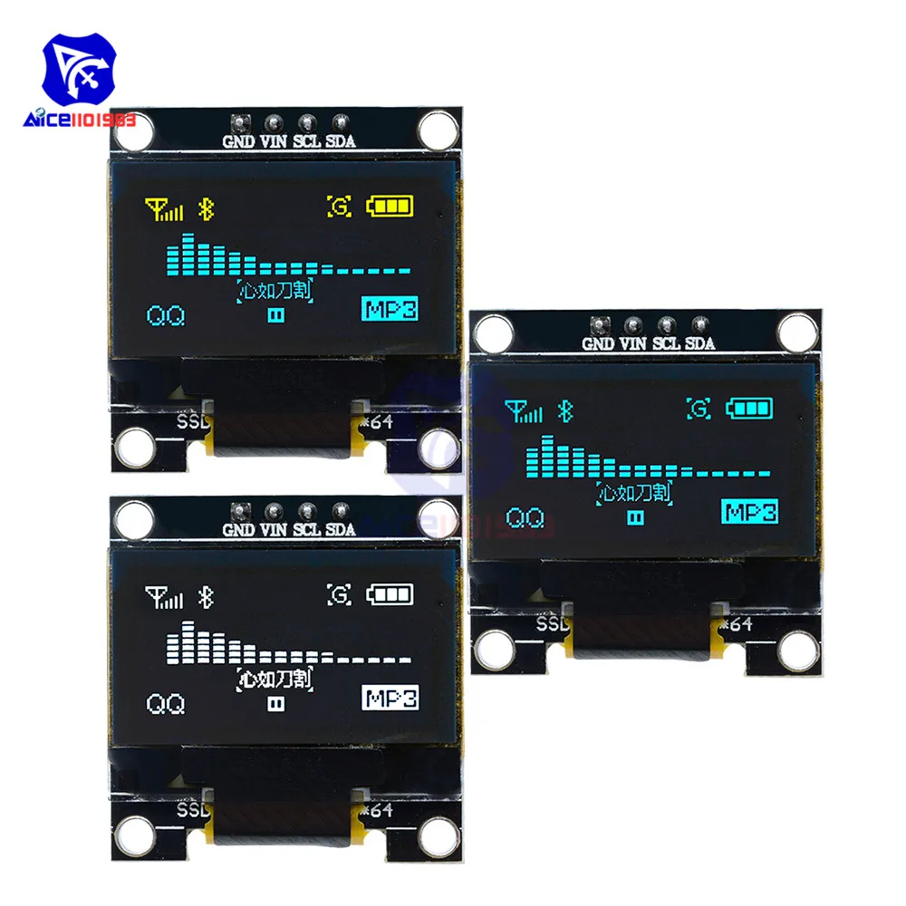Модуль ЖК дисплея diymore 0 96 дюйма 12864 SSD1306 OLED I2C IIC последовательный с штифтом для Arduino