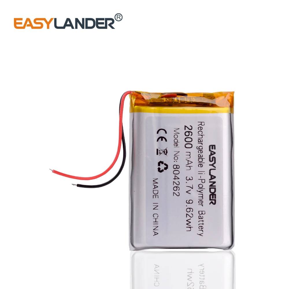 804262 3 7 V 2600mAh литий полимерная ионная батарея для MP4 MP5 PDA GPS DVR DVD портативное