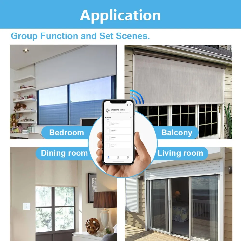 

Tuya Smart Life Curtain Switch Remote Control Blinds Engine Roller Shutter RF+WIFI App Timer Google Home Aelxa Echo Smart Home