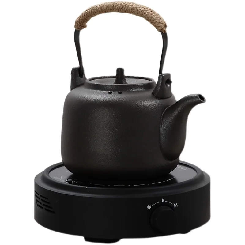 

Black Pottery Hot Water Kettle Stove Top Kungfu Tea Household Brewing Vintage Teapot Small Bouilloire Household Utensils AH50WK