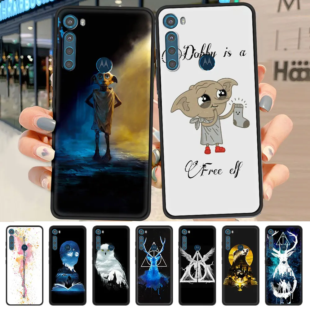 

Telefon Smartphone Case for Motorola Moto G9 Play G8 Power Lite One Fusion Plus G Stylus Black Soft Cover Luxury Cute Dobby Elf