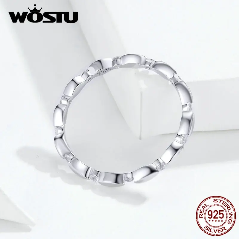 WOSTU 925 пробы Серебряное модное обручальное кольцо циркон палец для женщин любовника Роскошные Кольца из серебра 925 пробы, ювелирные изделия CQR563