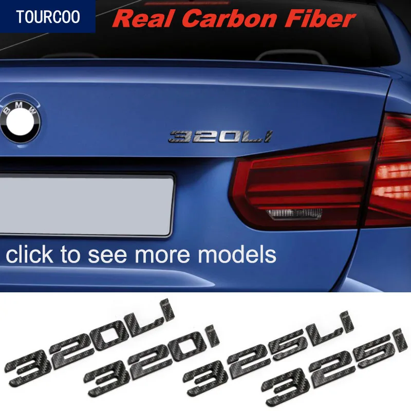 Настоящая эмблема из углеродного волокна наклейка на задний багажник для BMW 3