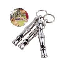 portable mini adjustable ultrasonic pet puppy training whistle flute stainless steel clickety dog inubue keychain pet supplies
