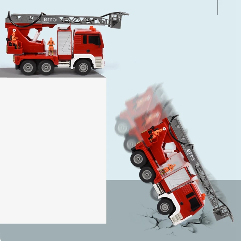 

RC Fire Truck 13CH 2.4G Radio Control Construction Vehicle Model Electric Fire Truck for Kids Gift Hobby Toys
