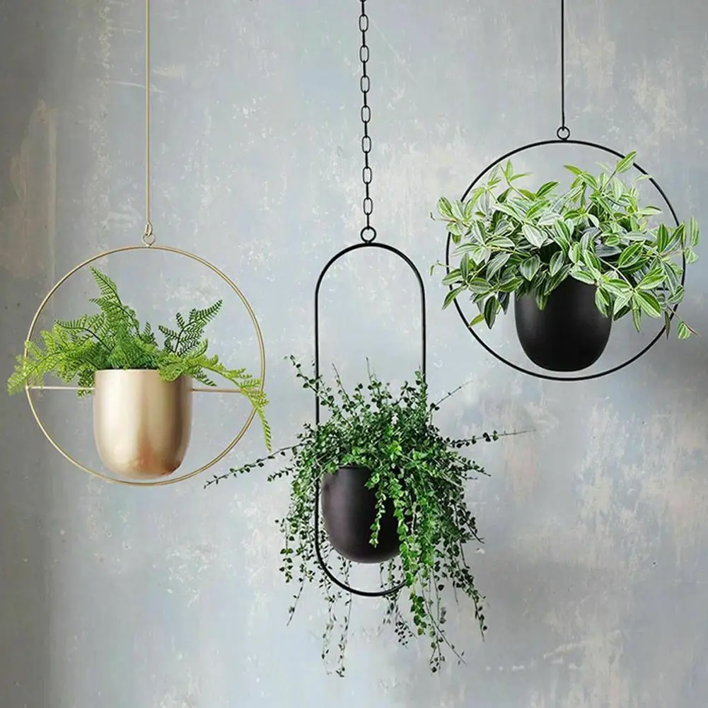 

Home Metal Hanging Pot Plant Hanger Chain Hanging Planter Basket Flower Pot Chain Plant Pot Hanger For Home Balcony Decoration