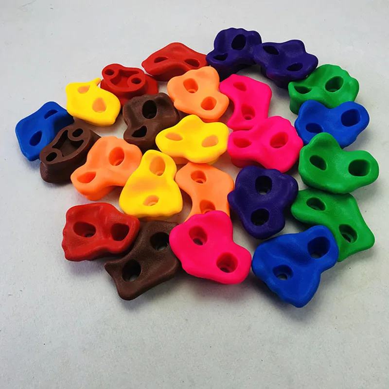 

10Pcs Climbing Rock Stone Mixed Color Plastic Children Rock Climbing Wood Wall Stones Hand Feet Holds Grip Kits Random Color