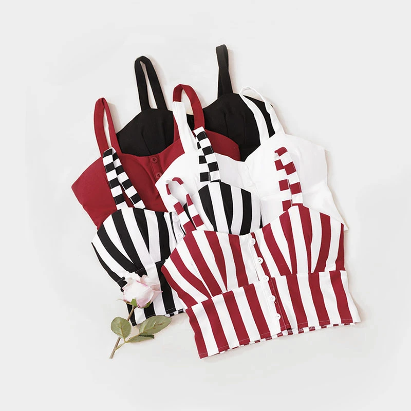Женский топ в полоску готический черный укороченный сексуальное бюстье женская