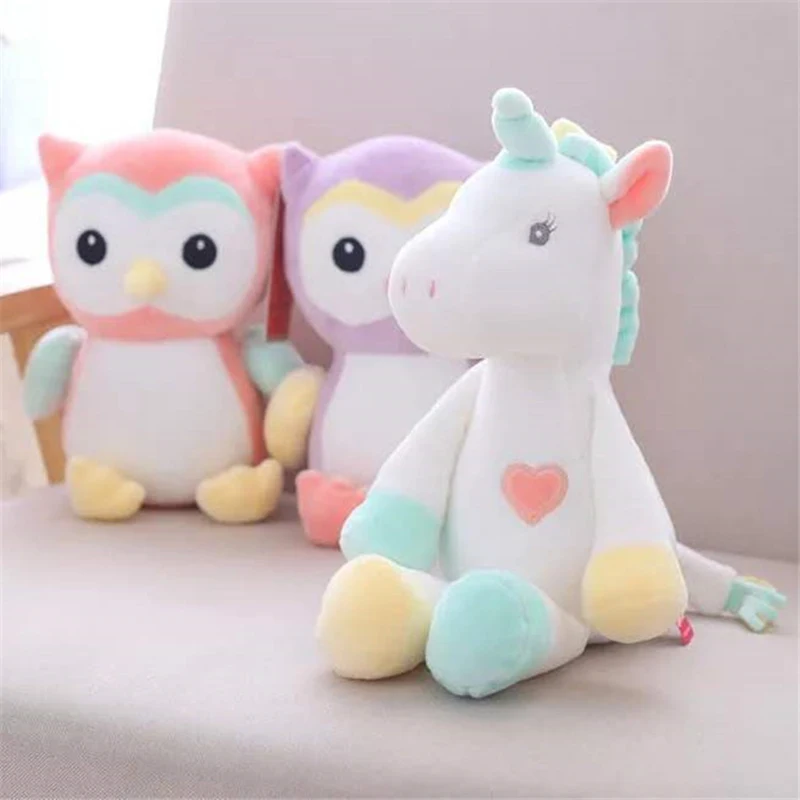 Новая милая плюшевая игрушка единорог Сова детский Комфорт Кукла с подушкой для
