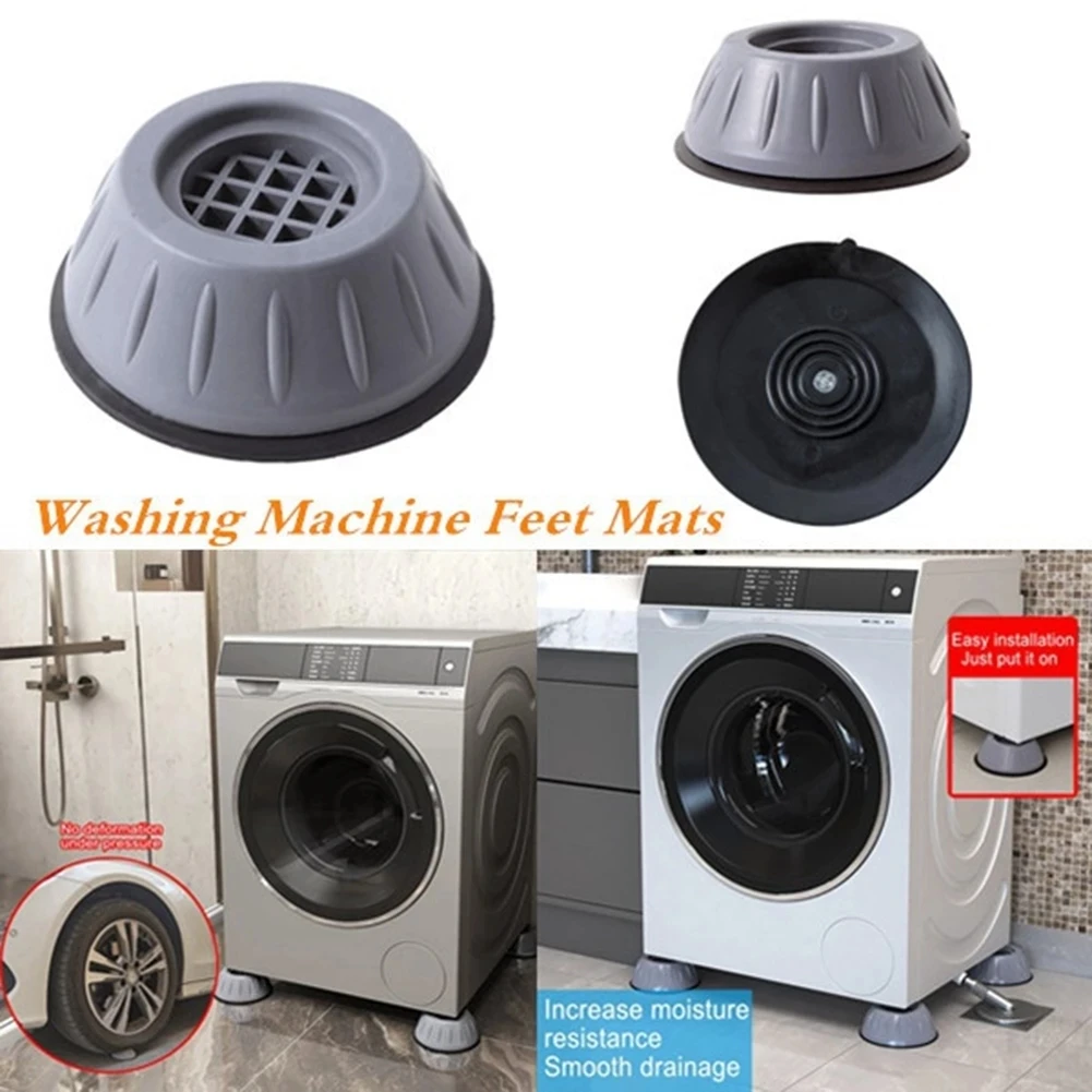 

4Pcs Anti Vibration Feet Pads Washing Machine Rubber Mat Anti-Vibration Pad Dryer Universal Fixed Non-Slip Pad Increase By 3 C