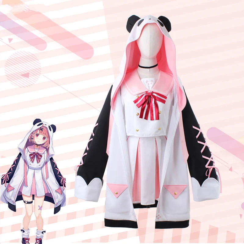 

Anime VTuber Hololive Sasaki Saku Panda Uniform Cute Dress Party Outfit Cosplay Costume Women Halloween Free Shipping 2021 New